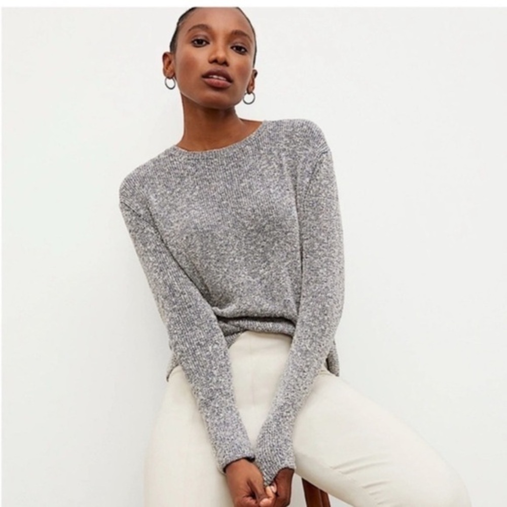 MM Lafleur Sweater Butler Crewneck in Boucle Black White